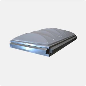 SkyArc Curb Mounted Skylight on Louvered Base With Rain Defenders